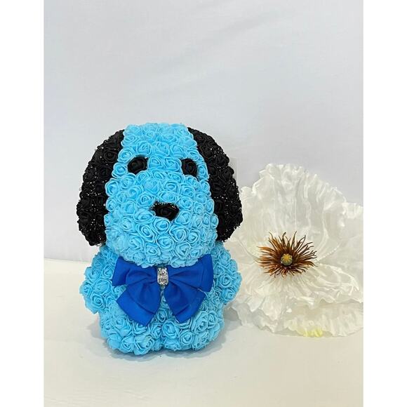 Handmade Cute Blue Pup Snoopy From Roses - Picture 2 of 4